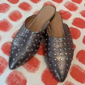 Halogen rhinestone mules